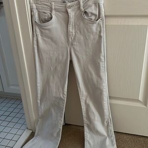 White ZARA Cropped Flare Jeans